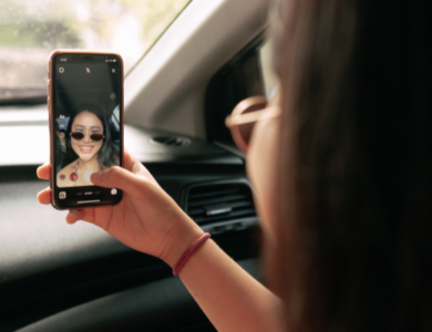 girl taking a selfie