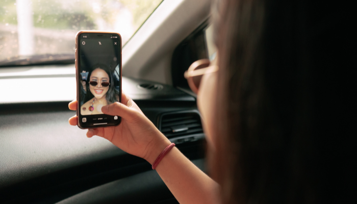 girl taking a selfie